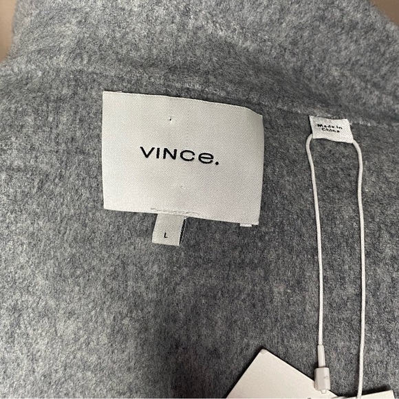 New Vince. Large Gray Wool Pea Coat - Picture 8 of 11